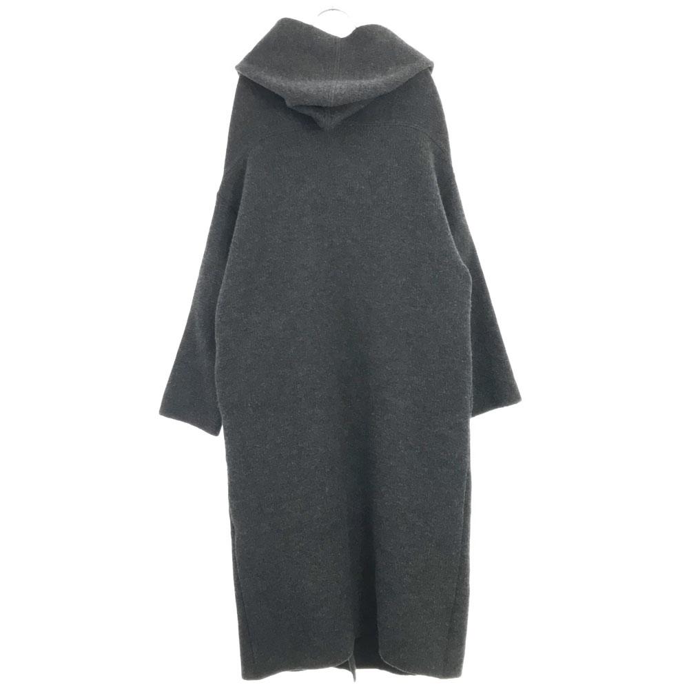 ADAWAS Hecho en Japón Abrigo tipo bata con capucha Mezcla de lana GRATIS gris Mujer Usado