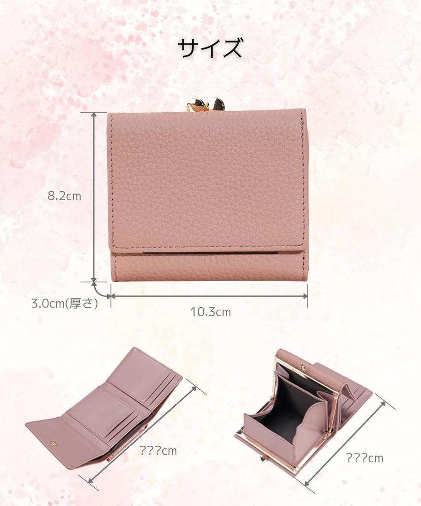 Nymphaea [Nymphaea] [High-Quality Genuine Leather with Amazing Storage] Women's Genuine Leather Tri-Fold Wallet with Clasp Closure, Compact, Large