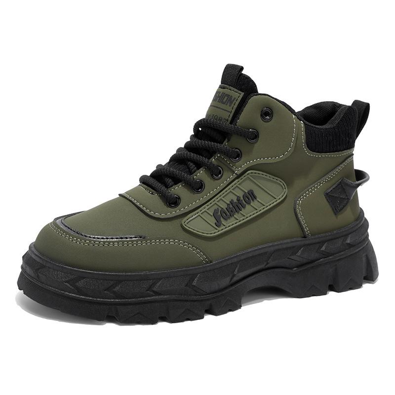 Herrenschuhe Herbst Neue Schuhe Outdoor Bergsteigen Sport Freizeit Dicksohlig Rutschfest Höhenerhöhend Arbeitsstiefel