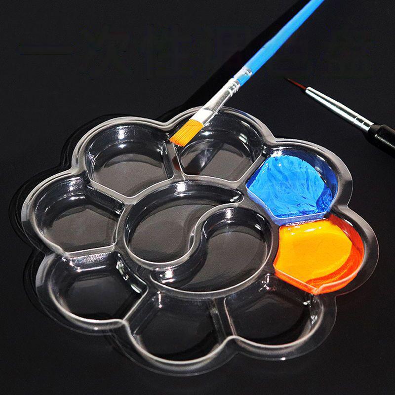 20Pcs Disposable Gouache Oil Painting Palette Plum Blossom Shape Painting Art Palette Washable Watercolor Paint Palette