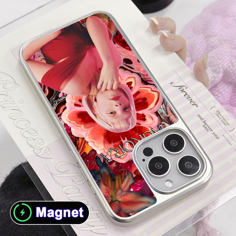 Aurora Aksnes Silver Plating Magsafe Mobile Phone Case for iPhone 17 16 15 14 13 12 11 Air Pro Max Plus Colorful Cover