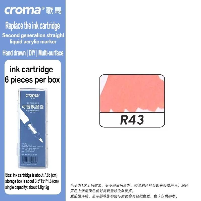 Croma 160/24 Color Replaceable Ink Refill Liquid Soft Tip Acrylic Marker Non Toxic Waterproof School Office Supplies Stationery