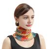 Women Floral Chiffon Ring Scarf Neck Guard False Collar Elastic Bib Wraps Travel Scarf Versatile Accessory