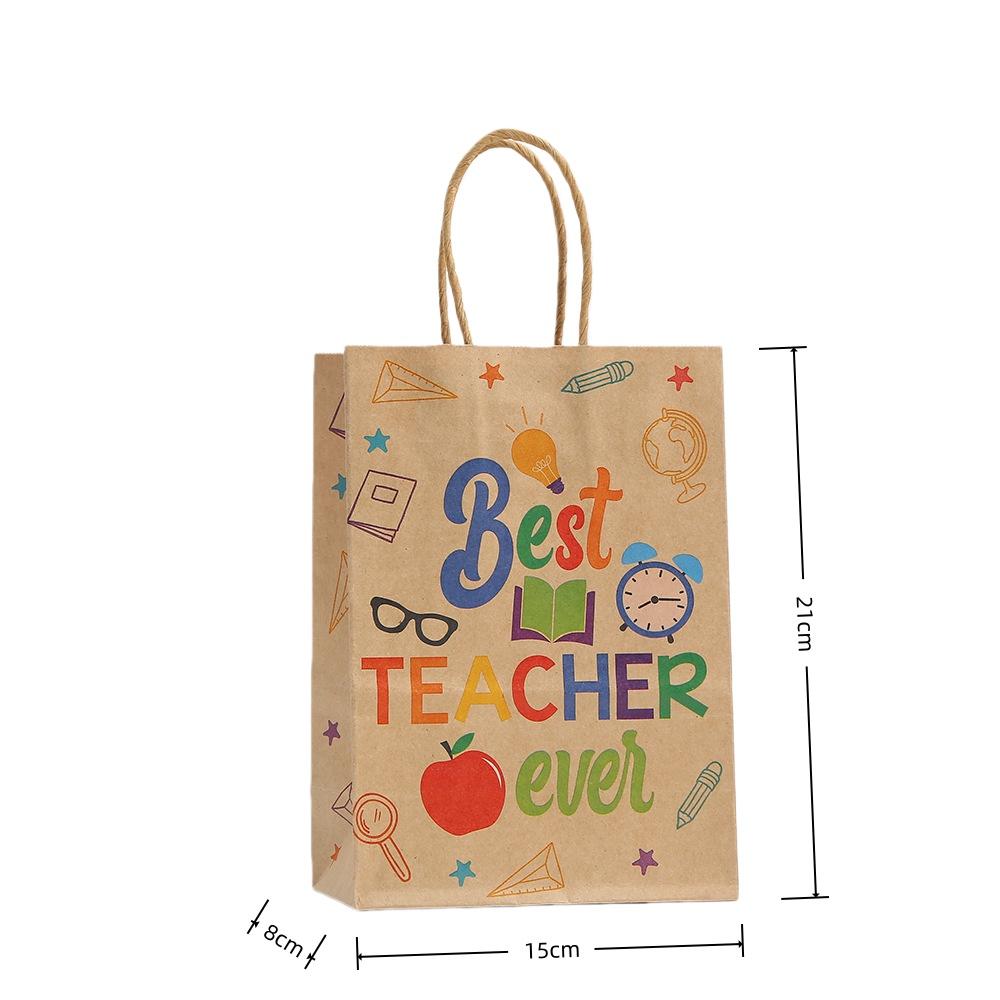 30pcs Kraft Paper Gift Bags With Handles For Teacher Appreciation Party Favor Packaging Classroom Rewards And Thank You Gifts