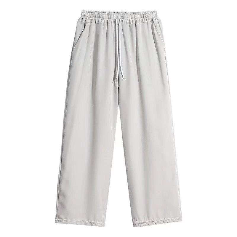 Men's Summer Loose-Fit Ice Silk Wide-Leg Pants: Lightweight, Trendy, Casual Sportswear