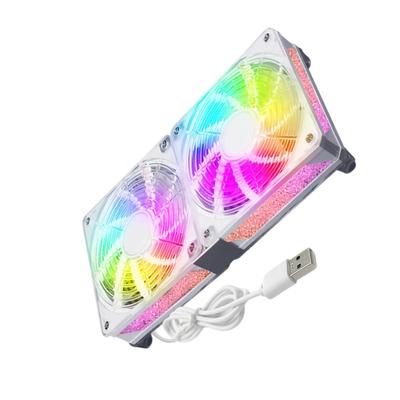 120mm 5V Lüfter Tragbarer Lüfter mit LED-Licht für Tablet TV-Receiver Router Computergehäuse Kühlung