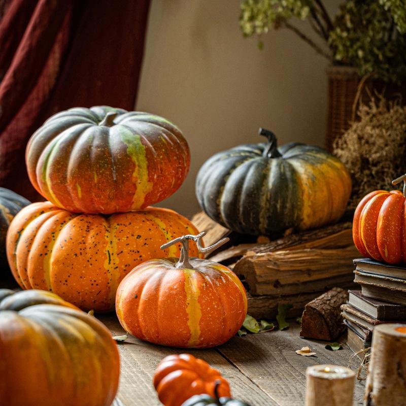 Pumpkin Ornament: Artificial Harvest Decor for Home, Farmhouse, and Supermarket