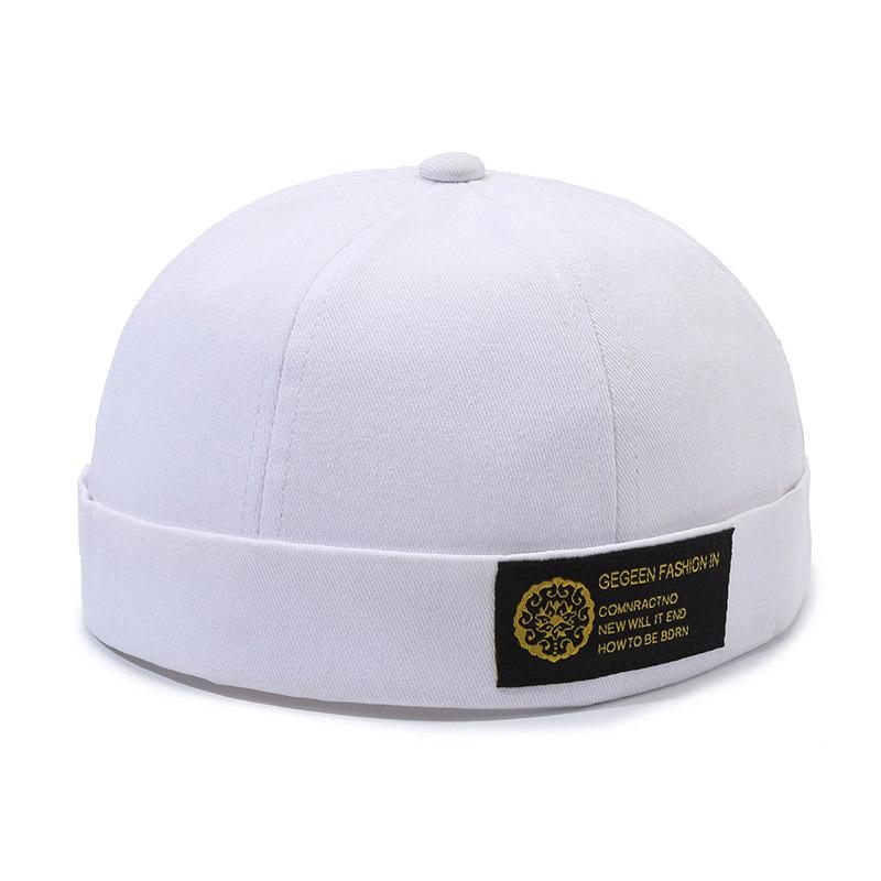 Solid Color Cotton Cap Round Top Hat Headwear Breathable Skullcap Unisex Gift