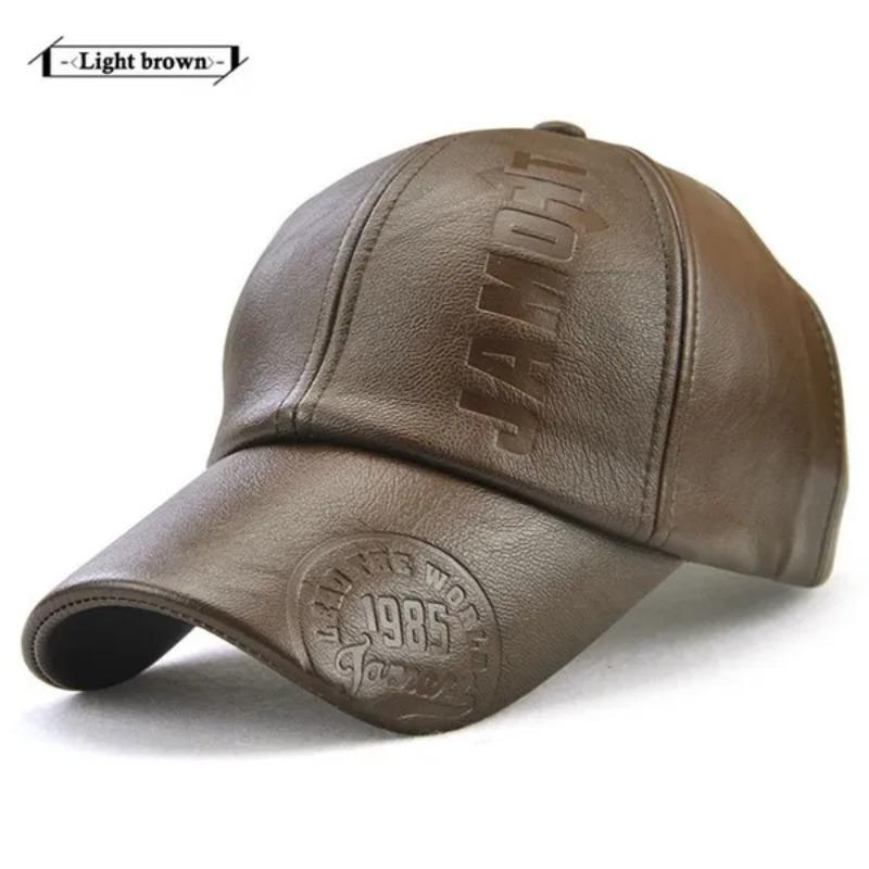 1PC Autumn Winter Men and Women's PU Leather Baseball Cap Waterproof Windproof Hat Stamping Logo Outdoor Sports Gorras Baseball Casquette
