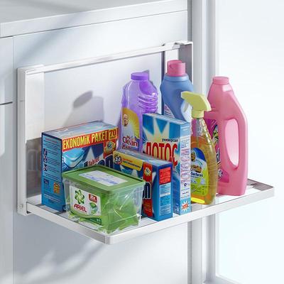 Magnetic Metal Washing Machine Side Shelf Space-Saving Folding Clothes Rack No Punching Temporary Rack Simple Bathroom Shelf
