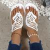 Summer women's flat bottomed butterfly shaped hollow breathable clip toe slippers