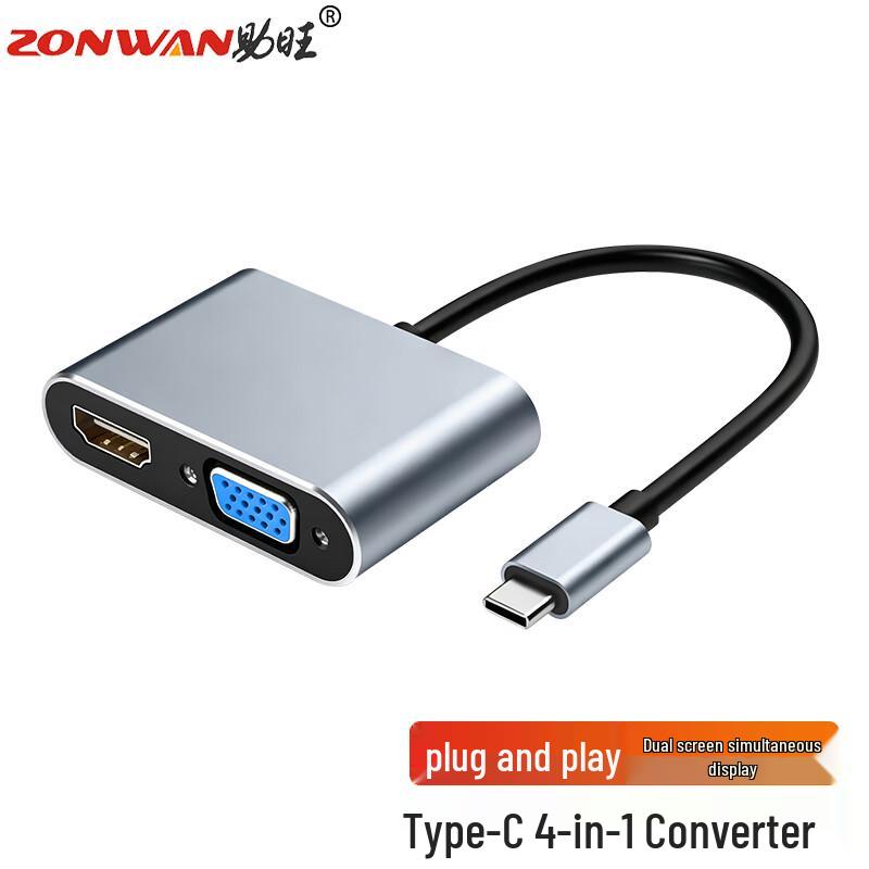 Zonwan Multi-Port USB/Type-C Hub & Docking Station