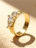 925 Sterling Silver Fashion Round Water Drop Zircon Ring For Women Anniversary Engagement Wedding Luxury High Quality Jewelry