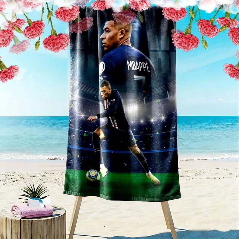 Kylian Mbappé Vibes Beach Towel, Large Soft Quick Dry Towel for Beach Camping Swimming