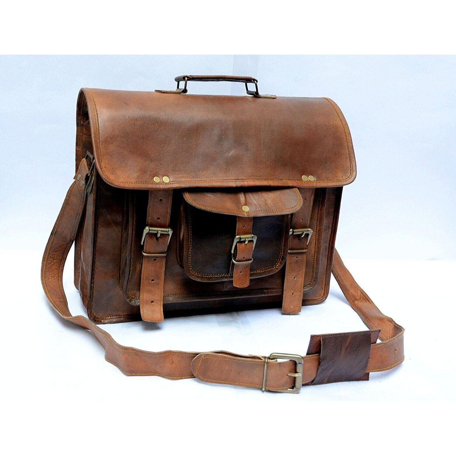 Женская винтажная коричневая сумка через плечо из козьей кожи — фото 2