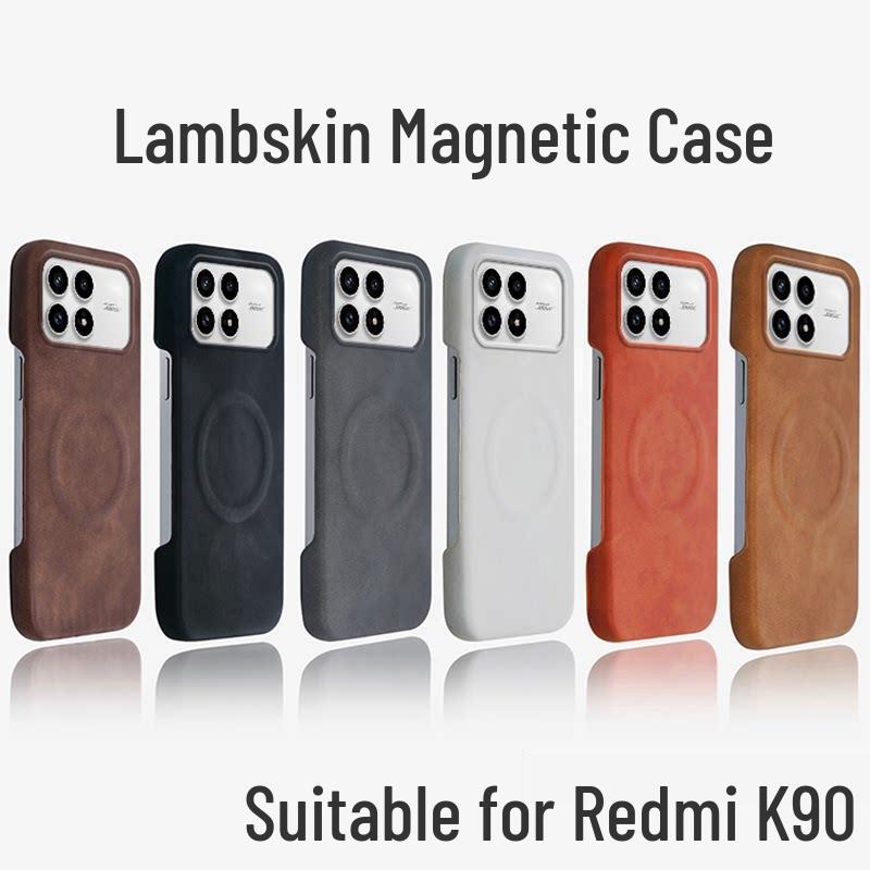 Redmi K90 Magnetic Lambskin Feel Phone Case - Half-Wrapped, K90Pro Max Style for Men and Women