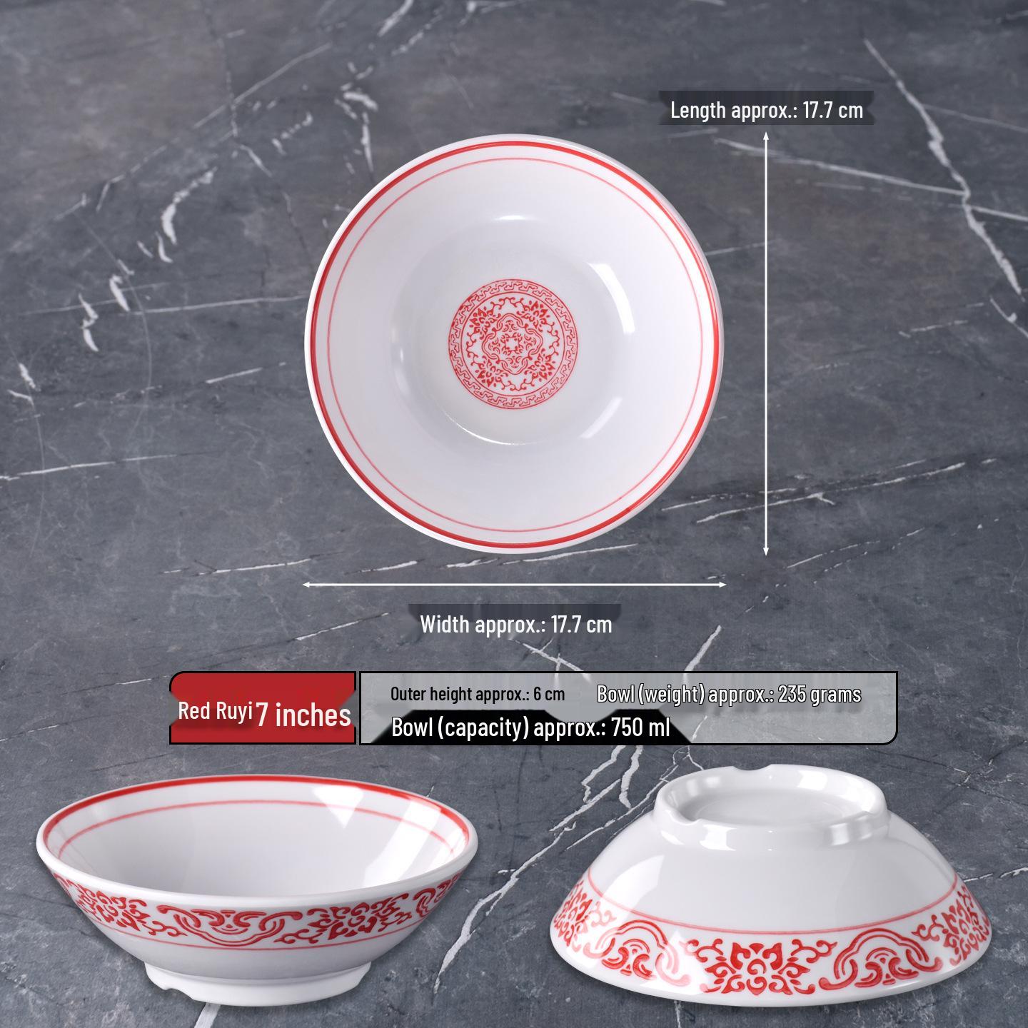 

Melamine Retro Wonton Soup Noodle Bowl, Hunan & Jiangxi Stir-fry Special