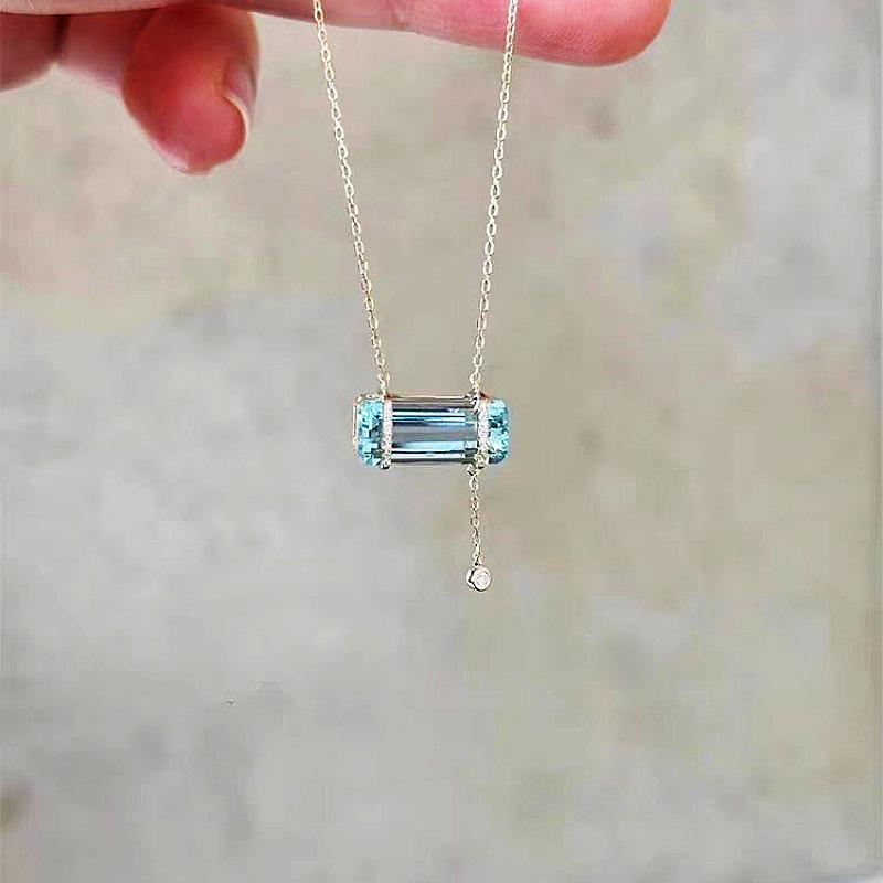 Lapis Lazuli & Zirconia Starry Sky Necklace: Elegant Women s Clavicle Pendant