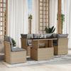VidaXL Garden Lounge Set with Cushions 6 Pcs Beige Braided Resin 3266589