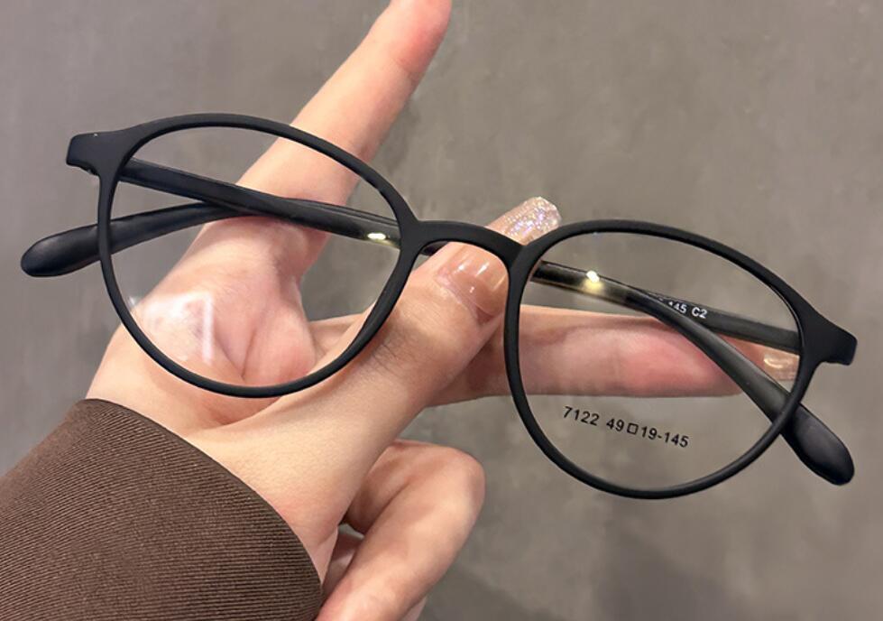 Glasses TR90 Blue Eye Decorative Protection Super Round Myopia Lens Short-sighted Unisex Blocking HD Spectacle Light Eyewear Lightweight Eyewear