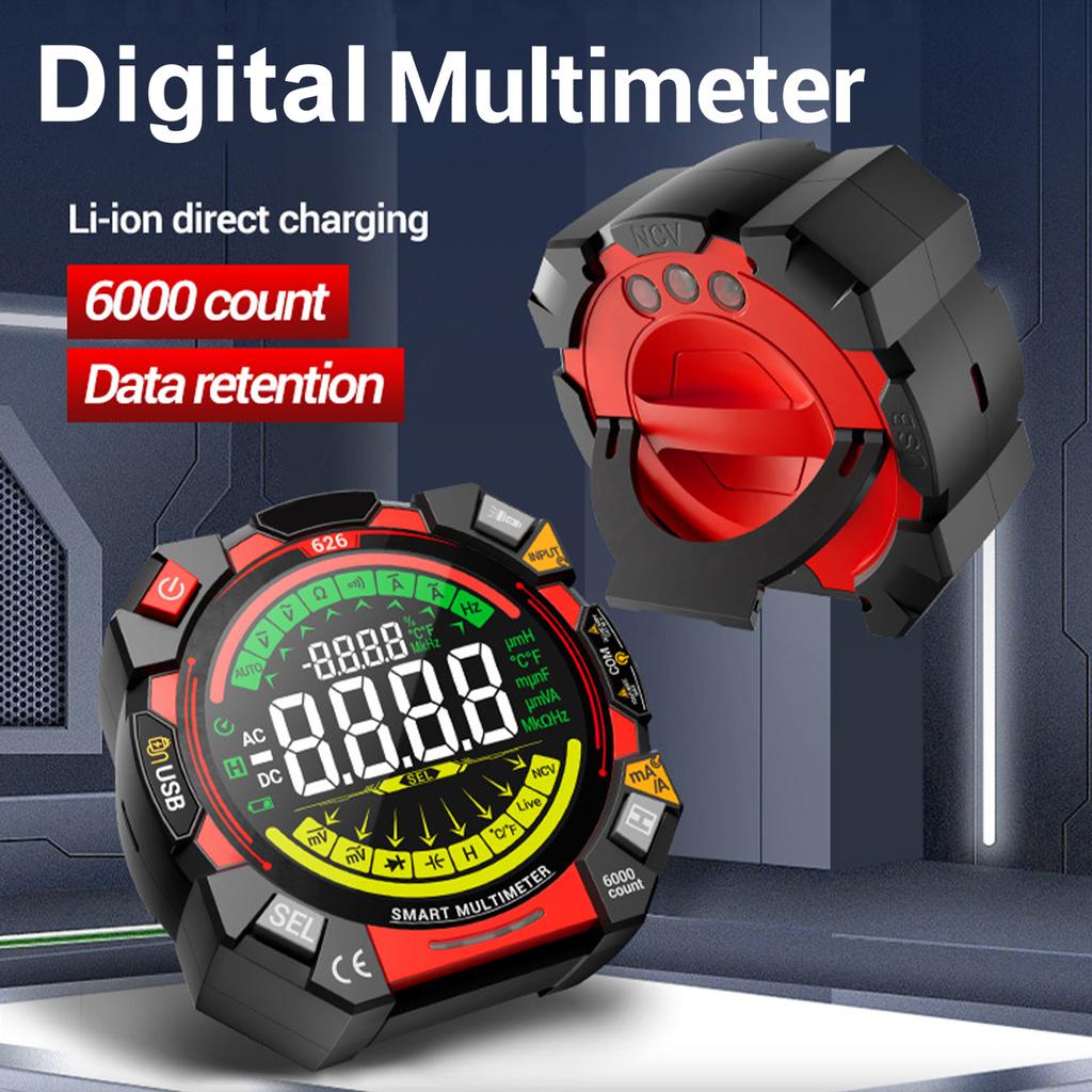 Digital Multimeter, 6000 Counts NCV Voltage Tester with VA Backlit LCD, Data Hold, Flashlight, Live Wire Detection,