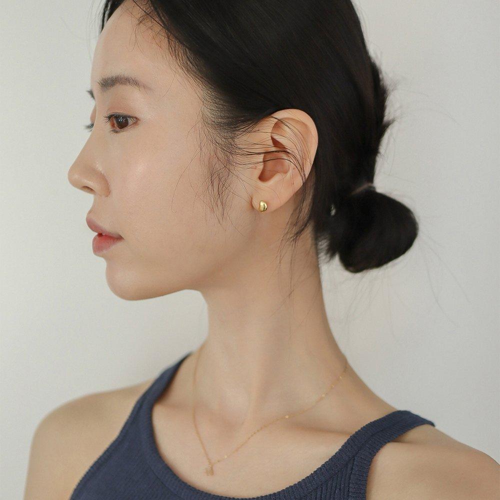 [ Modernlike / Headquarters Authentic ] 14K Gold-Filled Silver Water Drop Bean Earrings