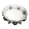 Hand Drummer Clapping Drum Percussion Tambourine Metal Kids Musical Educational Instrument Toy 8in Silver