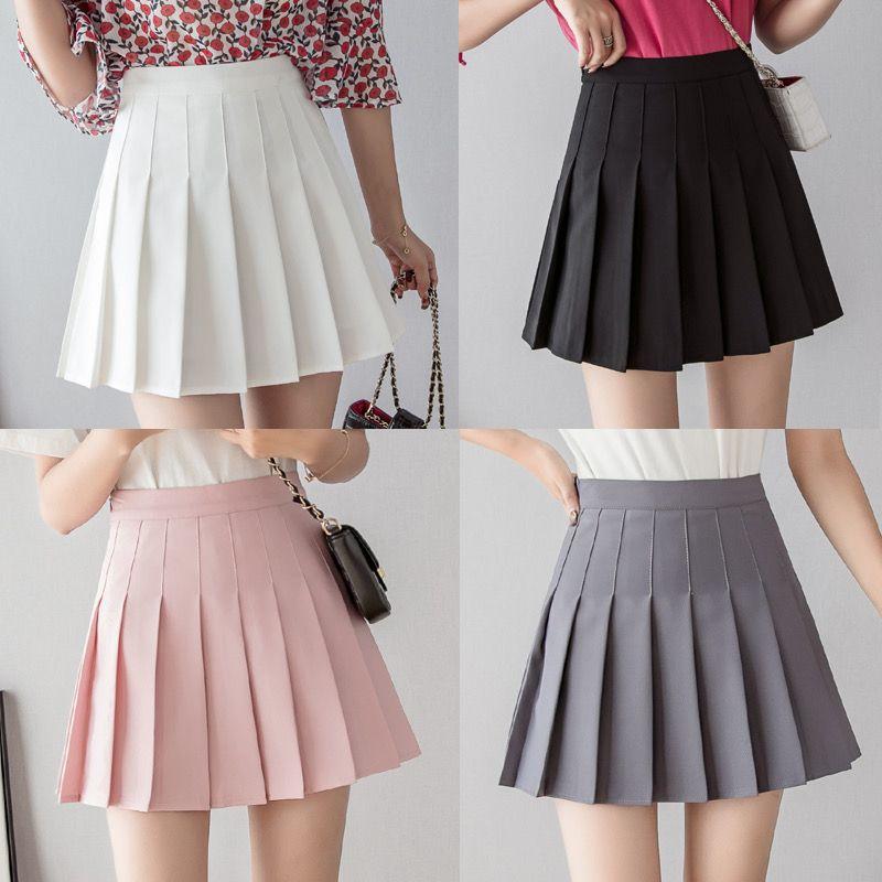 

Pleated Anti-Glare High Waist Short Skirt Pleated Fashion Tape High Waist Skirt 1 M