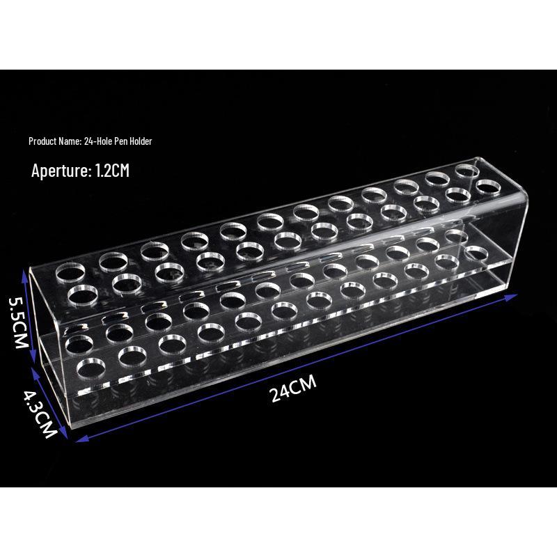 Transparent Acrylic Pen and Pencil Holder Display Rack for Stationery, Eyebrow Pencils, and Children's Hairpins.