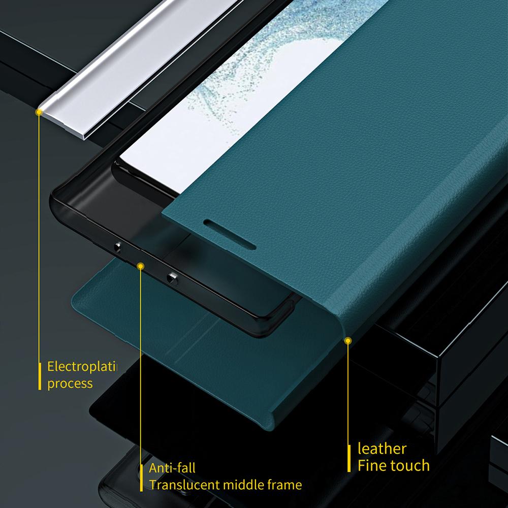 For Samsung Galaxy A25 5G (Global) (161.0x76.5x8.3mm) Case Drop-proof PC Shell+Leather Stand Phone Cover