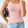 Lace Halter-neck Vest for Everyday Wear, Flattering Silhouette and Comfortable Ribbed Detailing.