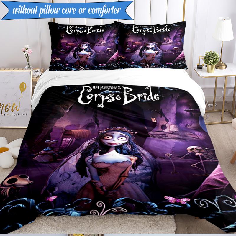 Gotische Leichenschönheit In Bloom 3-teiliges K-Pop Musikgruppen-Bettwäscheset, Ideal für Schlafzimmer, Wohnheim, Inklusive Bettbezug und 2 Kissenbezügen, Fan-Geschenke