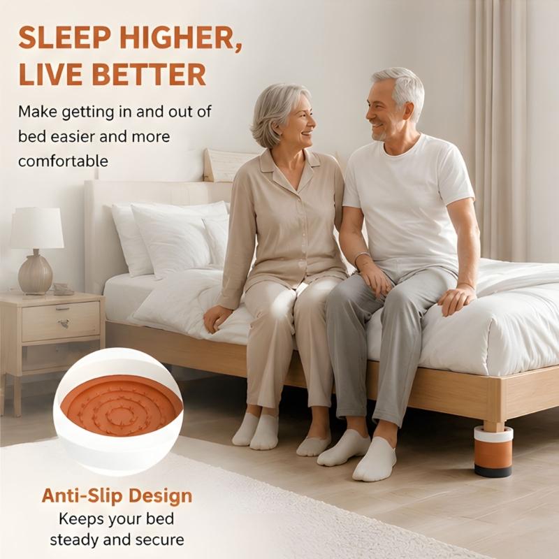 Furniture Lifts 4 Pack, Bed Leg Lifts with Recessed Grip Cup for Under Bed Cleaning and Common Home Furniture Use