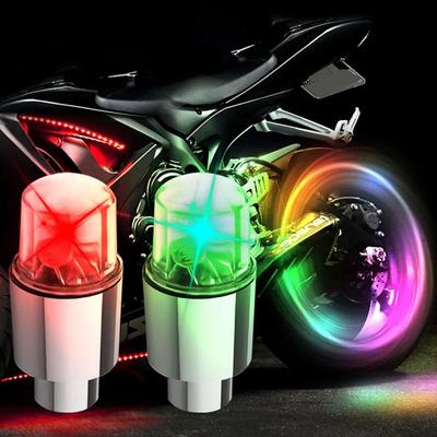 2PCS Colorful Gas Nozzle Lamp Car Auto Wheel Tire Tyre Air Valve Stem LED Light Cap Cover Accessories For Bike Car Motorcycle