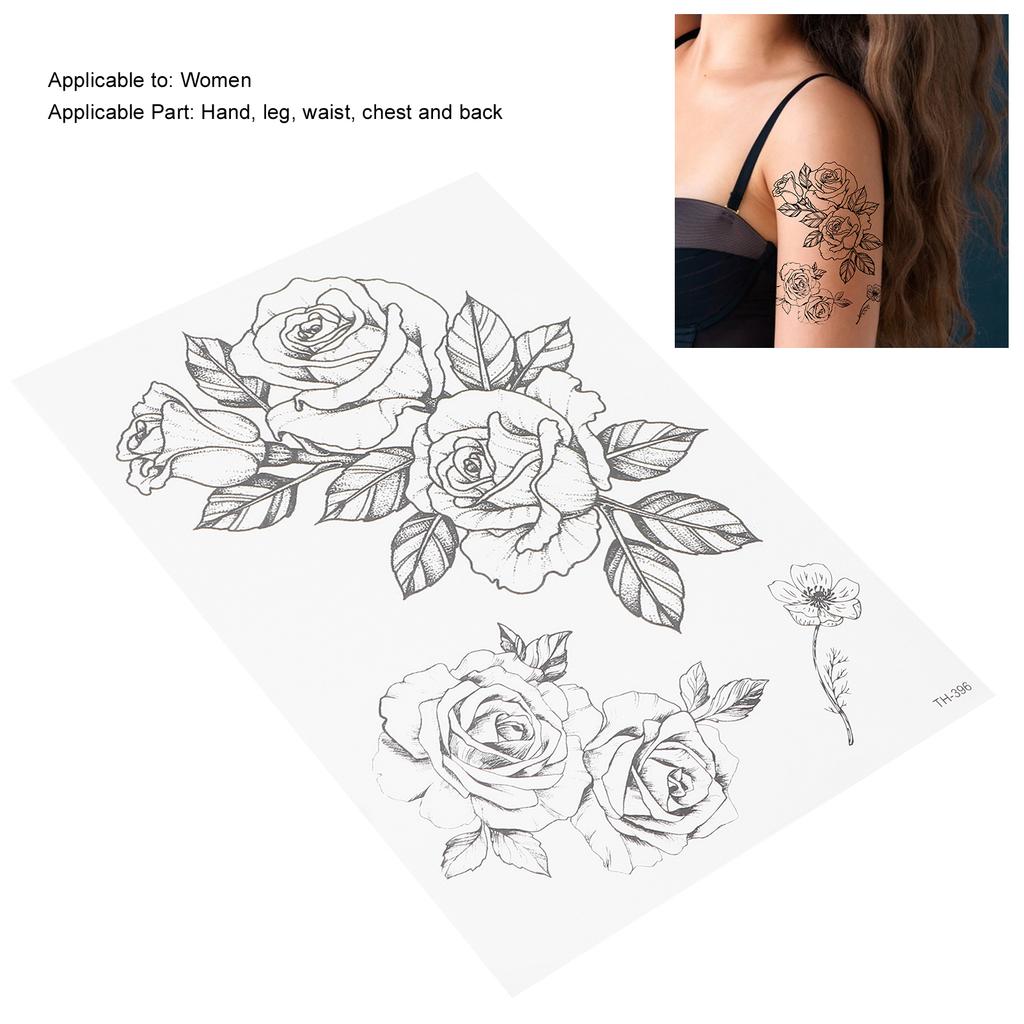 Temporary Tattoo Sticker Arm Chest Back Leg Waterproof Women Flower Tattoo StickerTH-396