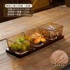 Japanese Style Vintage Divided Fruit Bowl with Lid Home Living Room Nuts Candy Biscuit Storage Bowl Square Fruit Tray Home Decor