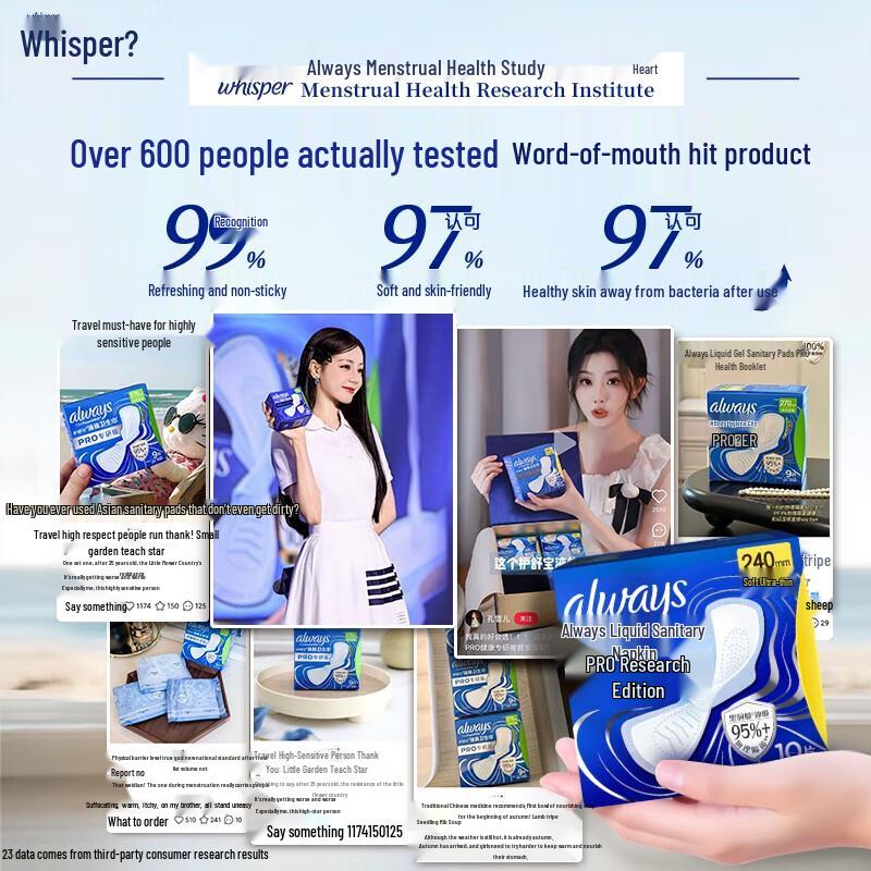 Whisper Future Sensing Liquid Sanitary Pads
