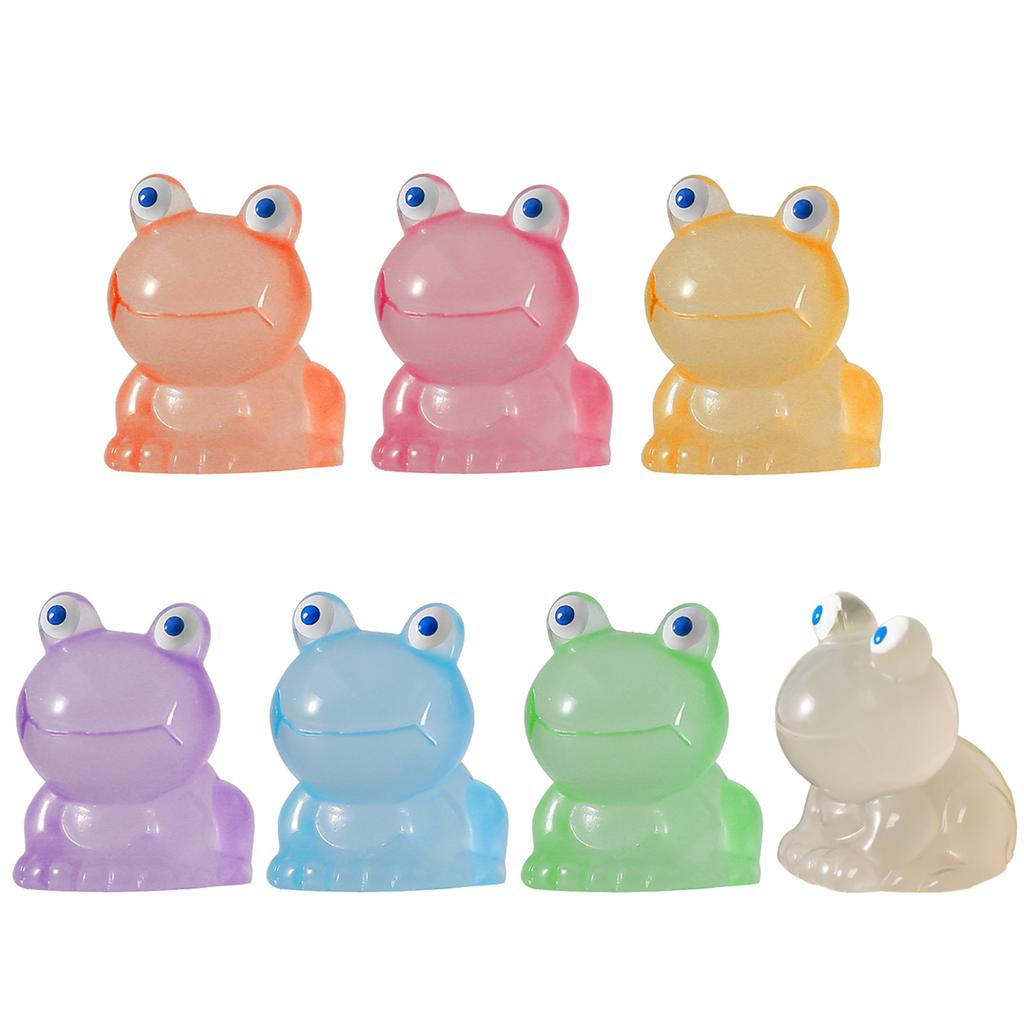Set of 20 Glowing In the Dark Resin Miniature Frogs Figurines Various Colors for DIY Crafts and Party Decorations