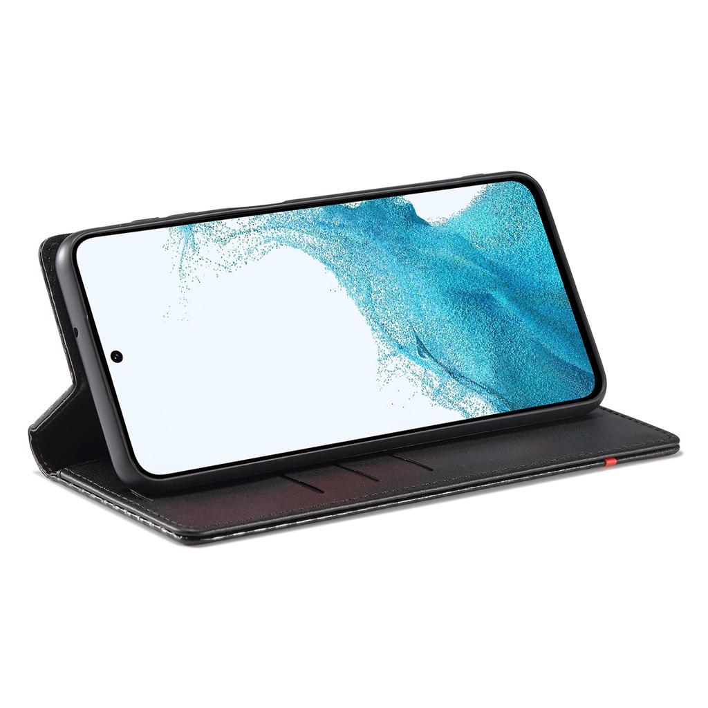 LC.IMEEKE for Samsung Galaxy A14 4G/5G Carbon Fiber Texture Anti-drop Phone Case Leather Wallet Stand Phone Cover