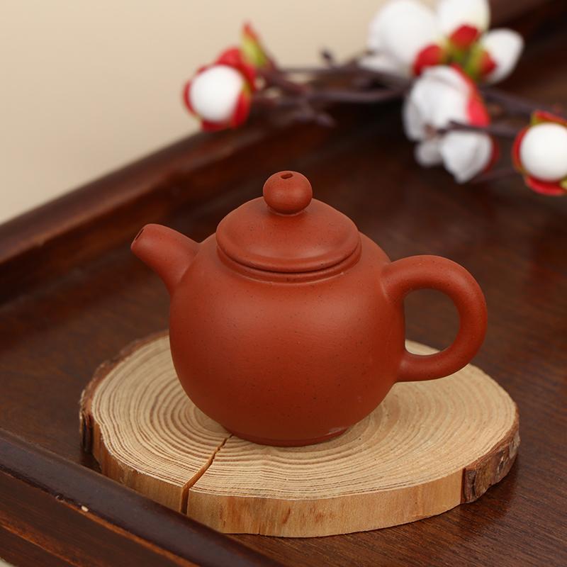 25Ml Enameled Pottery Teapot Pocket Hand Teapot Handstand Fingertip Kettle Tea Pet Dark-Red Enameled Pottery Teaset Accessories