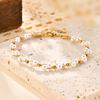 Fashion Stainless Steel Chain Bead Bracelet 18K Gold Ladies 2563