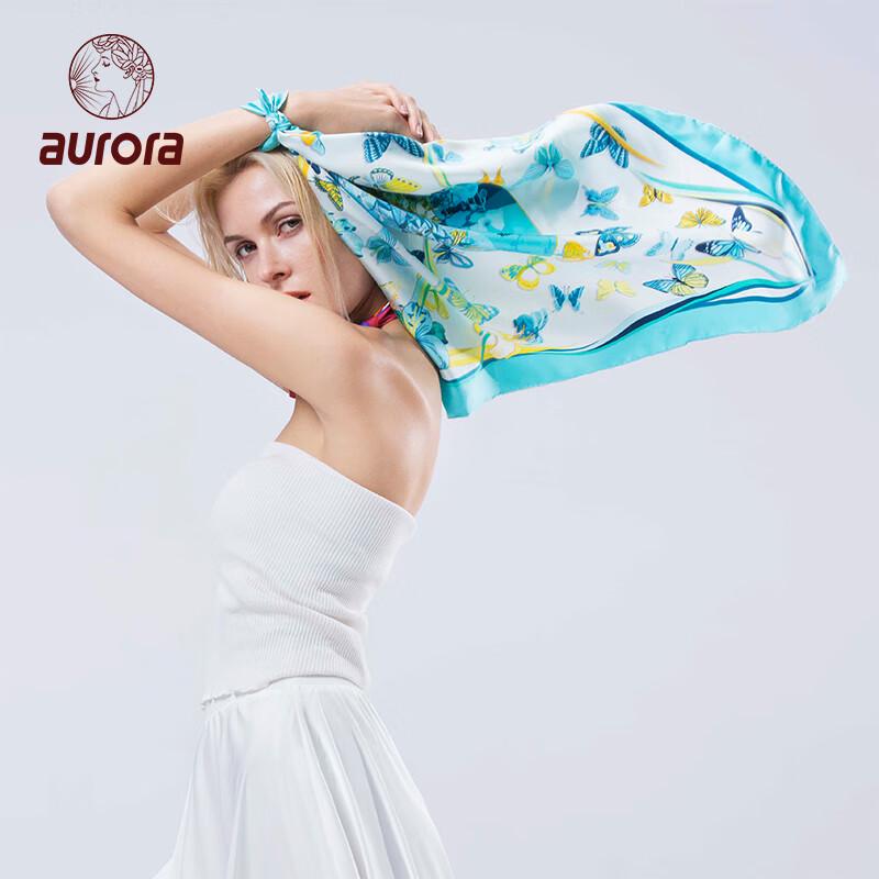Aurora Women's Handmade Mulberry Silk Square Scarf
