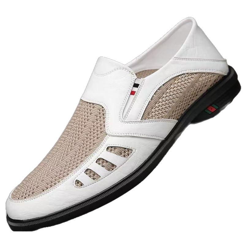 Mens Summer Breathable Hollow Out Casual Loafers Soft Sole Work Shoes