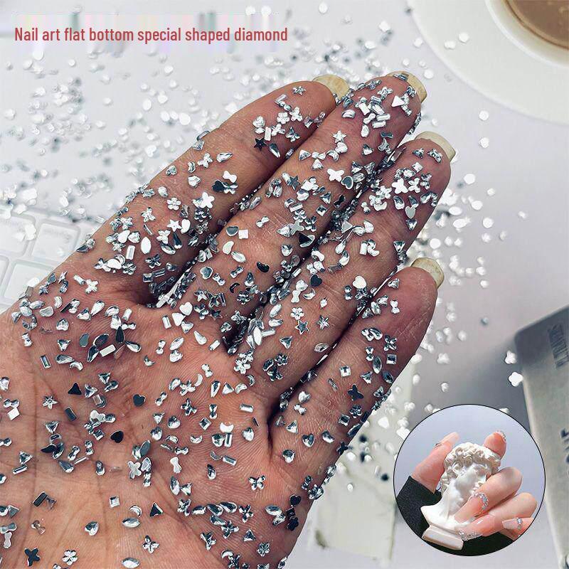 Mini Macaron Flat-Backed Irregular Rhinestones for Nail Art