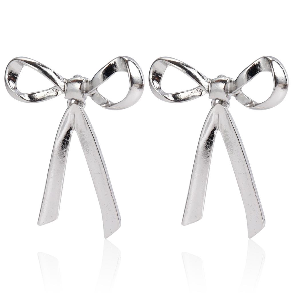 Cross-Border Jewelry, Amazon Temperament Super Fairy Bow Earrings Women, Geometric Stud Earrings Trendy Versatile Earrings