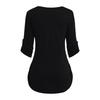 Women's Casual Solid-color Round-neck Long-sleeved Button Pullover