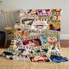 One Piece Luffy Print Blanket, High-quality Nap Blanket, Warm and Soft, Suitable for Sofas, Beds, Camping Trips, and Offices.