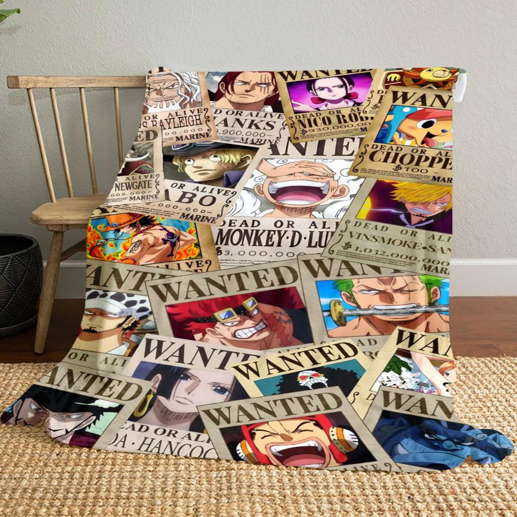 One Piece Luffy Print Blanket, High-quality Nap Blanket, Warm and Soft, Suitable for Sofas, Beds, Camping Trips, and Offices.