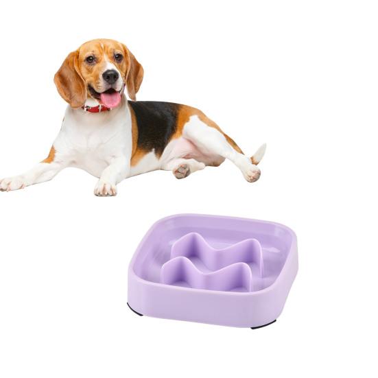 Slow Feeding Pet Bowl Anti-Choking Design Spill-proof Deep Pet Food Dish Square Pet Slow Down Eating Bowl