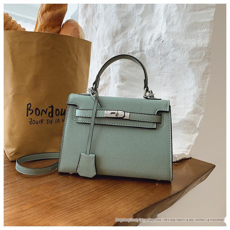 Women's Versatile Lychee Pattern Kelly Bag - Fashionable Large-Capacity Shoulder and Crossbody Handbag